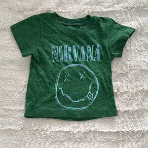 NIRVANA Kids Dark Green Smiley Face Tee